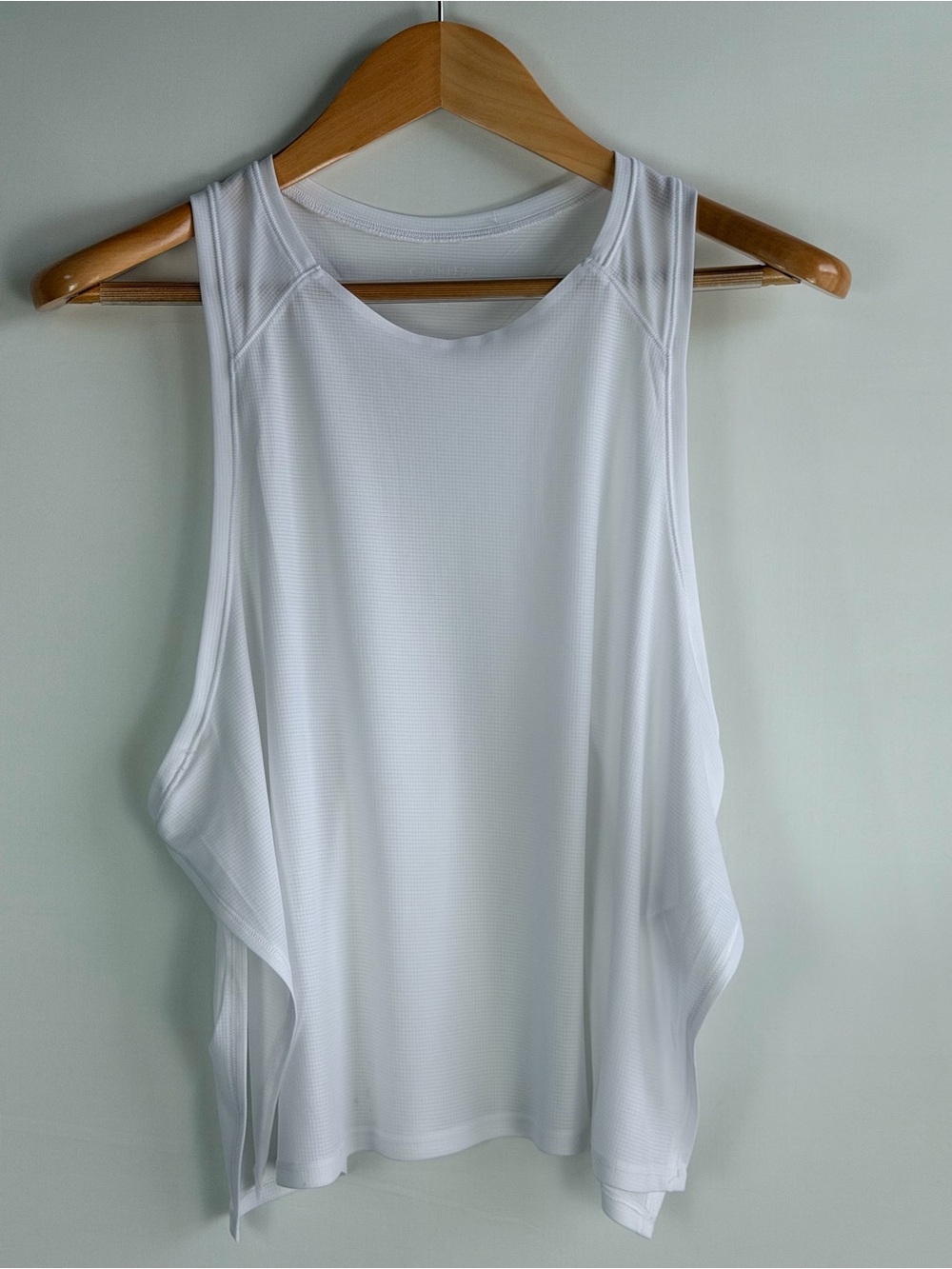 Athleta Grid Knit White Racerback Workout Tank Top XL